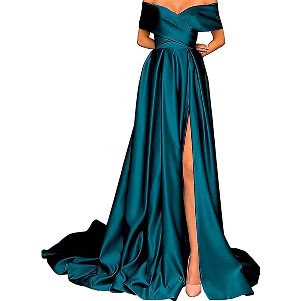 Brand New!! Never worn!  Bangunlah off the shoulder satin prom dress!